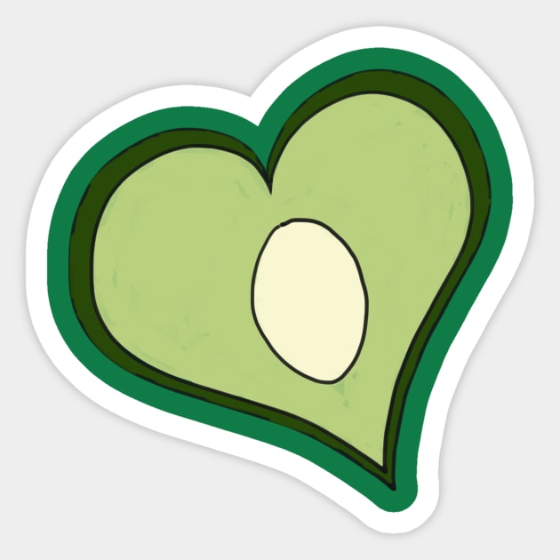 Avocado Heart Sticker by Tweedle Tees